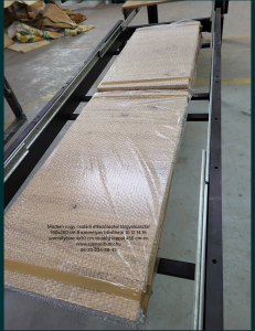 Modern nagy családi étkezőasztal tárgyalóasztal 100x250 cm 8 személyes Bővíthető 10 12 14 16 személyesre 4x50 cm vendég lapokkal 450 cm-re.